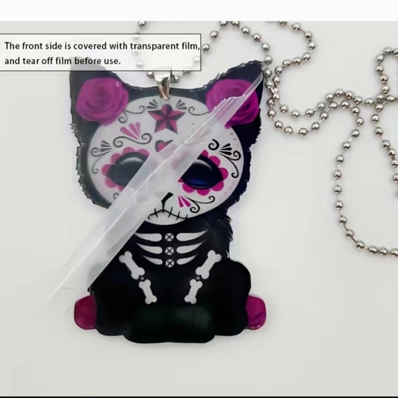 CLEARANCE Sugar Skull rearview mirror decoration - Picture 4 of 6